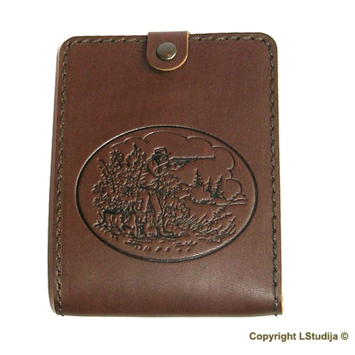 Natural leather hunter document wallet shooter